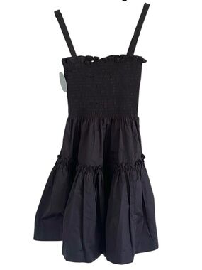 Hill House The Seraphina Mini Nap Dress in Black NWT XS